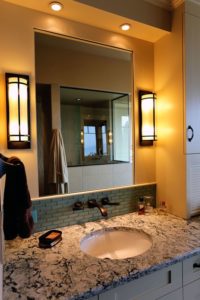 Elegant bathroom with granite countertop