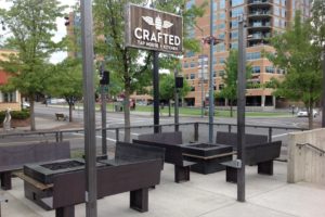 Outdoor seating at Crafted Tap House and Kitchen