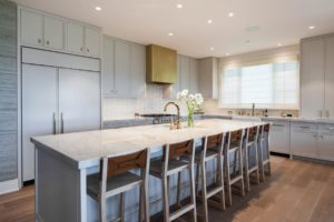 Modern kitchen with island and bar stools