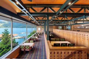 Hayden Lake Country Club Refresh Lakeside restaurant with scenic view