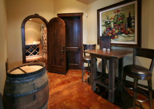 Elegant Home Wine Cellar with Rustic Decor